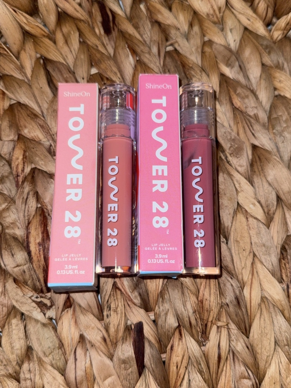 Tower 28 ShineOn Lip Jelly Duo — Soft Pink & Mauve